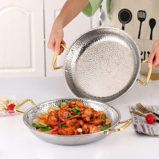 Steel Serving Plate Silver 24cm